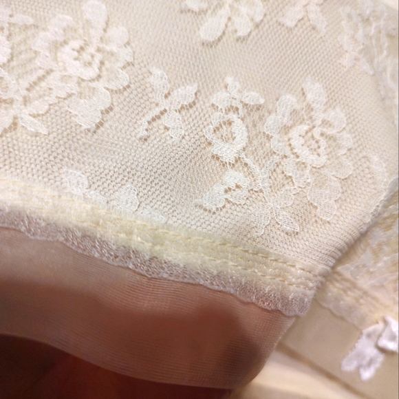 🔸💛🔸Divine Vintage 50's Buttercup Yellow Floral Lace & Satin Bow Slip - S/M - Picture 16 of 16